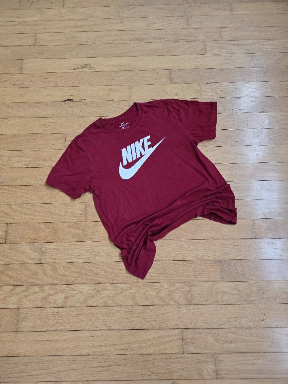 Nike |  Futura Swoosh Logo Graphic Burgundy Short Sleeve T-shirt | Men's M